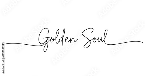 Elegant handwritten script of golden soul text in stylish black font. No editable strokes