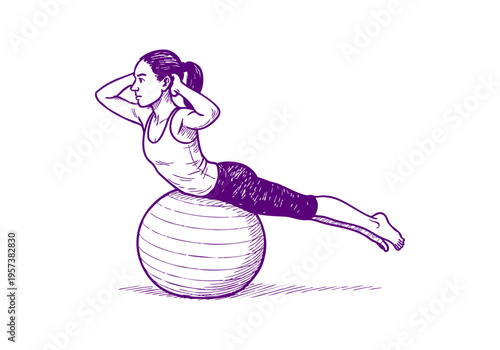 Pilates hand drawn simple sketch vector illustration