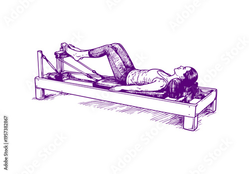 Pilates hand drawn simple sketch vector illustration