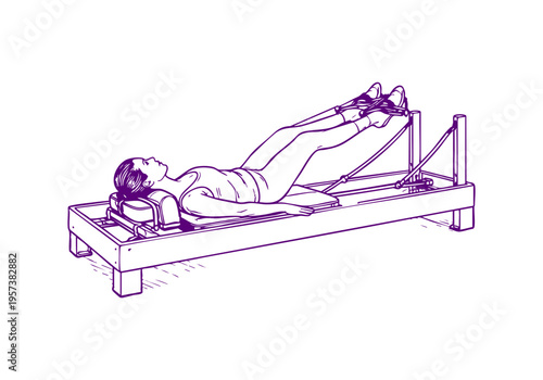 Pilates hand drawn simple sketch vector illustration