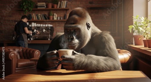 young couple sitting in a cafe