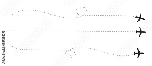 The flight path of the aircraft from the point of location along the dotted line.