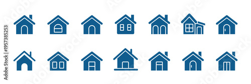 Home Line Icon Set – House, Home Automation, Security, Energy, Temperature and Smart Device Outline Vector Icons Collection