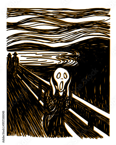 El grito garabatos orange.