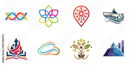 Brand Identity Logo Design Collection Showing Business Technology and Education