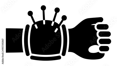 Pin cushion wrist band icon