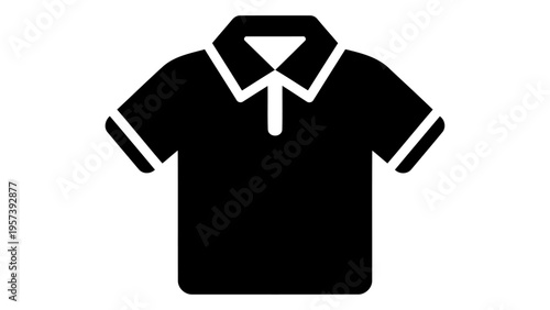 Polo shirt icon, a symbol for semicasual apparel with a structured collar design