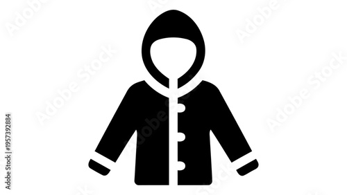 Rain jacket icon, a symbol of waterproof outerwear for protection against rain