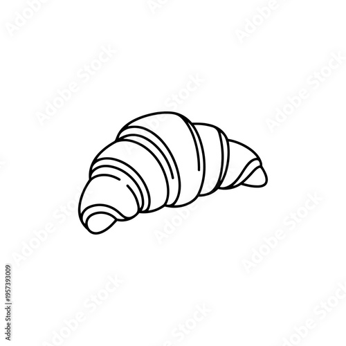 Delightful Croissant: A tempting illustration of a freshly baked croissant, capturing the essence of a perfect pastry.