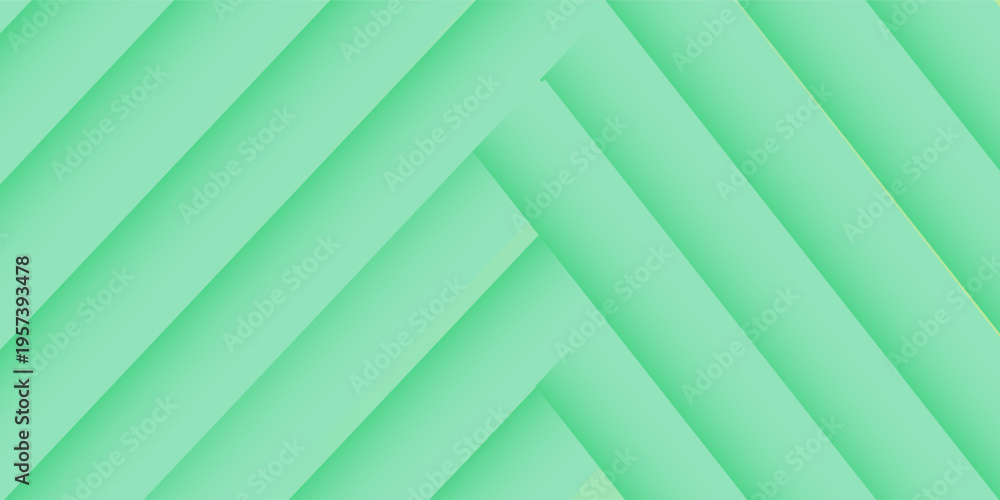 Obraz premium Abstract mint green background with layered diagonal stripes and soft gradient tones. Modern minimal geometric design suitable for banners, wallpapers, presentations, and creative digital layouts.