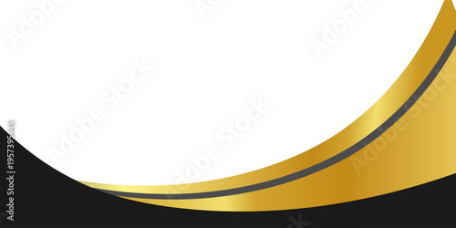 Luxury Abstract Gold and Black Wave Background with Elegant Fluid Curves for Premium Header, Footer,