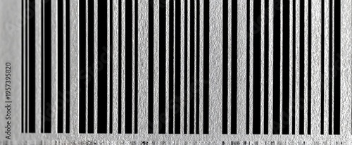 Macro barcode on textured paper close-up for packaging label, background, retail design and product poster