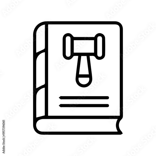 Law book with gavel icon