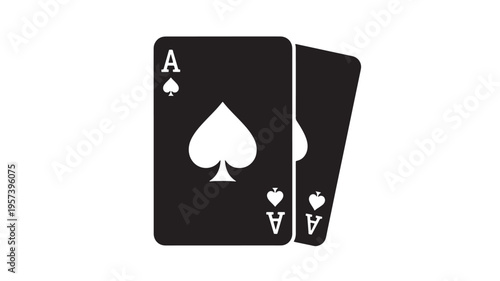 Ace of spades playing cards with a subtle gradient effect, creating a modern and minimalist design. featuring card game, gambling, poker with