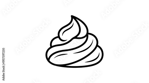 Black And White Swirl of Whipped Cream