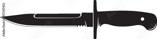 Vector black knife icon with sheath