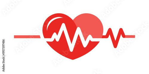 SWEET   beautiful, modern and simple sign or flat style healthcare and medical background featuring sweet   lone cardiogram with red and white colors representing charming heart pulse and heartbeat..