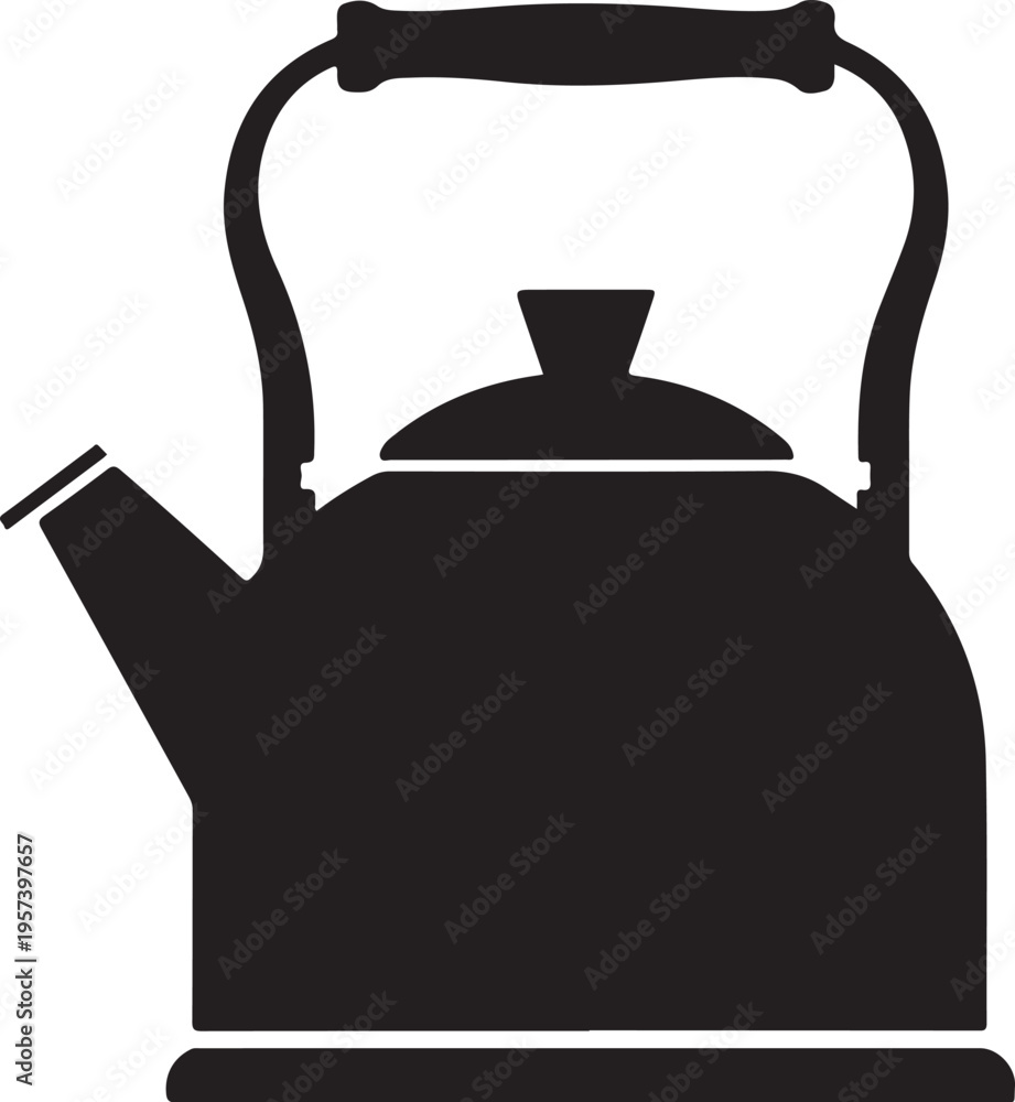 Obraz premium Black kettle icon vector