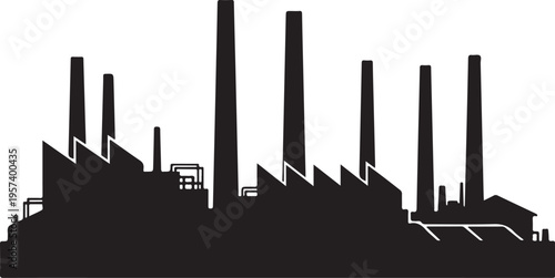 Industrial factory silhouette vector