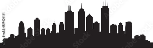 Black city skyline silhouette vector
