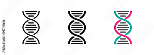 DNA icon, double helix, helix model