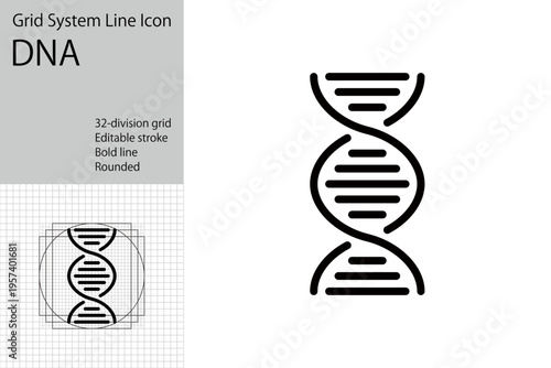 DNA icon, double helix, helix model