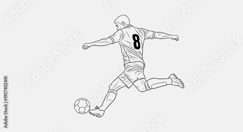 Silhouette of an American football player attempting to catch a thrown football with a light trail indicating its trajectory on a blue background.