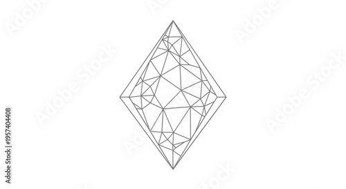 Geometric diamond shape with intricate line art