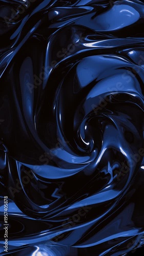 Seamless 3D Blue Liquid Swirl Background Loop