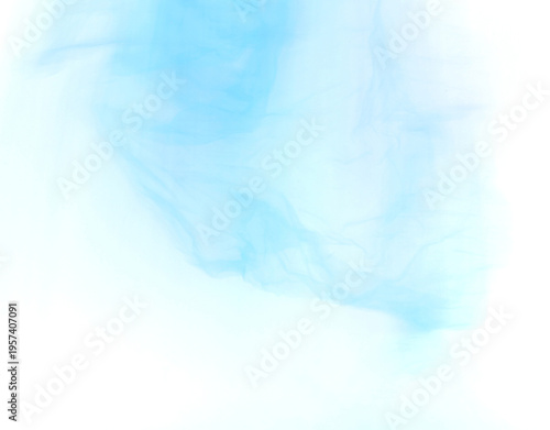 Soft blue atmospheric gradient on white background. Abstract cyan smoke mist fluidity overlay.