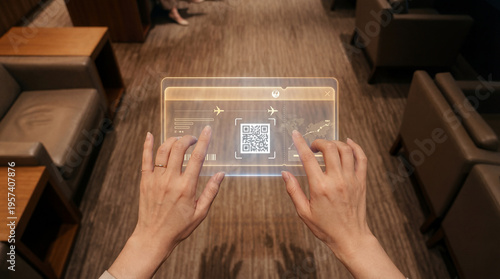 Hands interact with a futur...