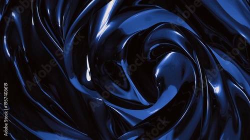 Seamless 3D Blue Liquid Swirl Background Loop