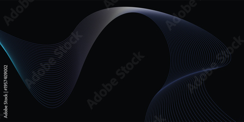 Modern sophisticated dark backdrop featuring elegant curved yellow line patterns and sharp transitions.