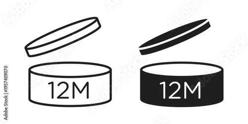 12M icon. Simple outline style for web and app. Vector icon