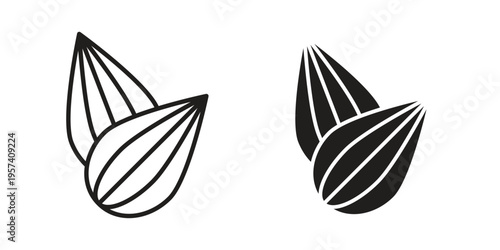 Almond icon. Simple outline style for web and app. Vector icon