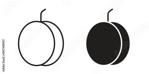 Apricot icon. Simple outline style for web and app. Vector icon