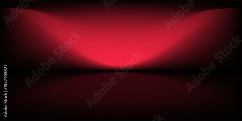 Abstract gradient podium background. Empty red 3D studio background. Clean scene for product presentation mockup template. eps 10