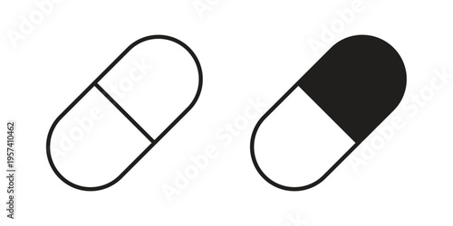 Capsule icon. Simple outline style for web and app. Vector icon