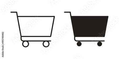 Cart icon. Simple outline style for web and app. Vector icon