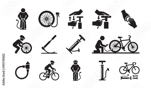 Comprehensive guide to bicycle maintenance and repair icons