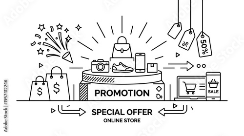 Online Shopping and Promotion Concept