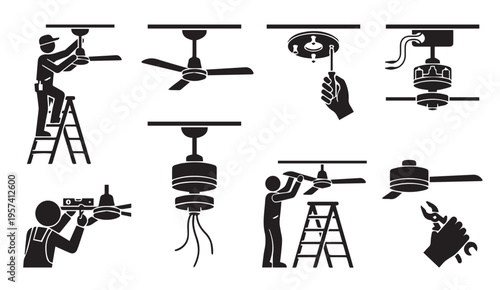 Illustrated guide to ceiling fan and light fixture installation and maintenance