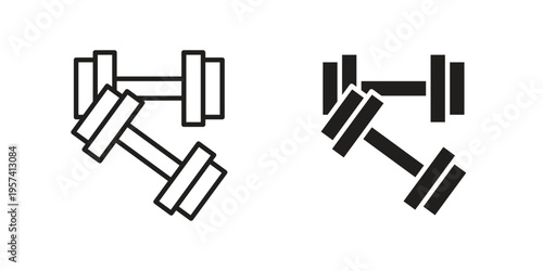 Dumbbell pair icon. Simple outline style for web and app. Vector icon