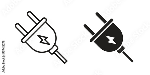 Electric plug icon. Simple outline style for web and app. Vector icon