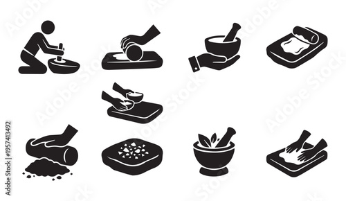 Traditional process of preparing and grinding herbs and spices