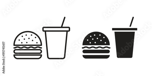 Fast food icon. Simple outline style for web and app. Vector icon
