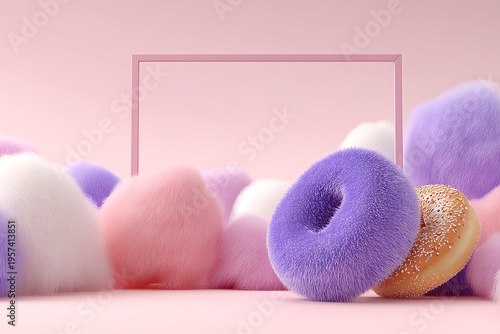 Wallpaper Mural Colorful Soft Textures with Donut on Pastel Background for Sweet and Fun Themes in Advertising and Design Projects Torontodigital.ca