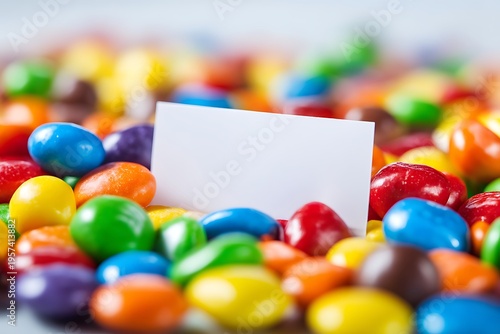 Wallpaper Mural Colorful Candy Background with Blank Card for Notes and Decorations, Perfect for Celebrations and Sweet Treats Torontodigital.ca