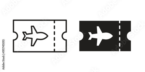 Flight tickets icon. Simple outline style for web and app. Vector icon