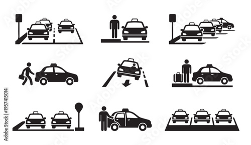 Various taxi pickup and drop-off scenarios at designated zones